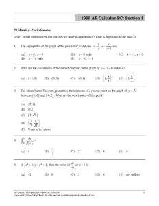 1969 AP Calculus BC Multiple-Choice Questions with Answers