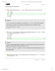 AP Calculus AB Unit 8 Progress Check MCQ Scoring Guide