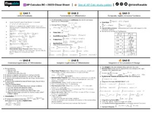 AP Calculus BC 2023 Comprehensive Study Guide