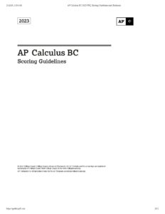AP Calculus BC 2023 FRQ Scoring Guidelines and Solutions