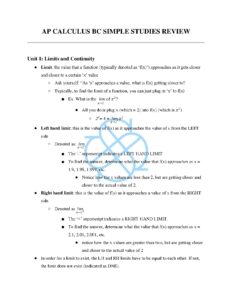 AP Calculus BC Study Review Guide