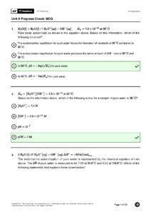 AP Chemistry Unit 8 Progress Check MCQ Answers