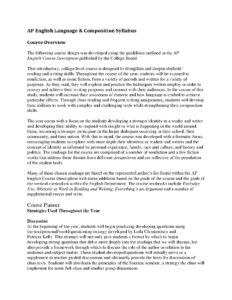 AP English Language & Composition Syllabus Overview