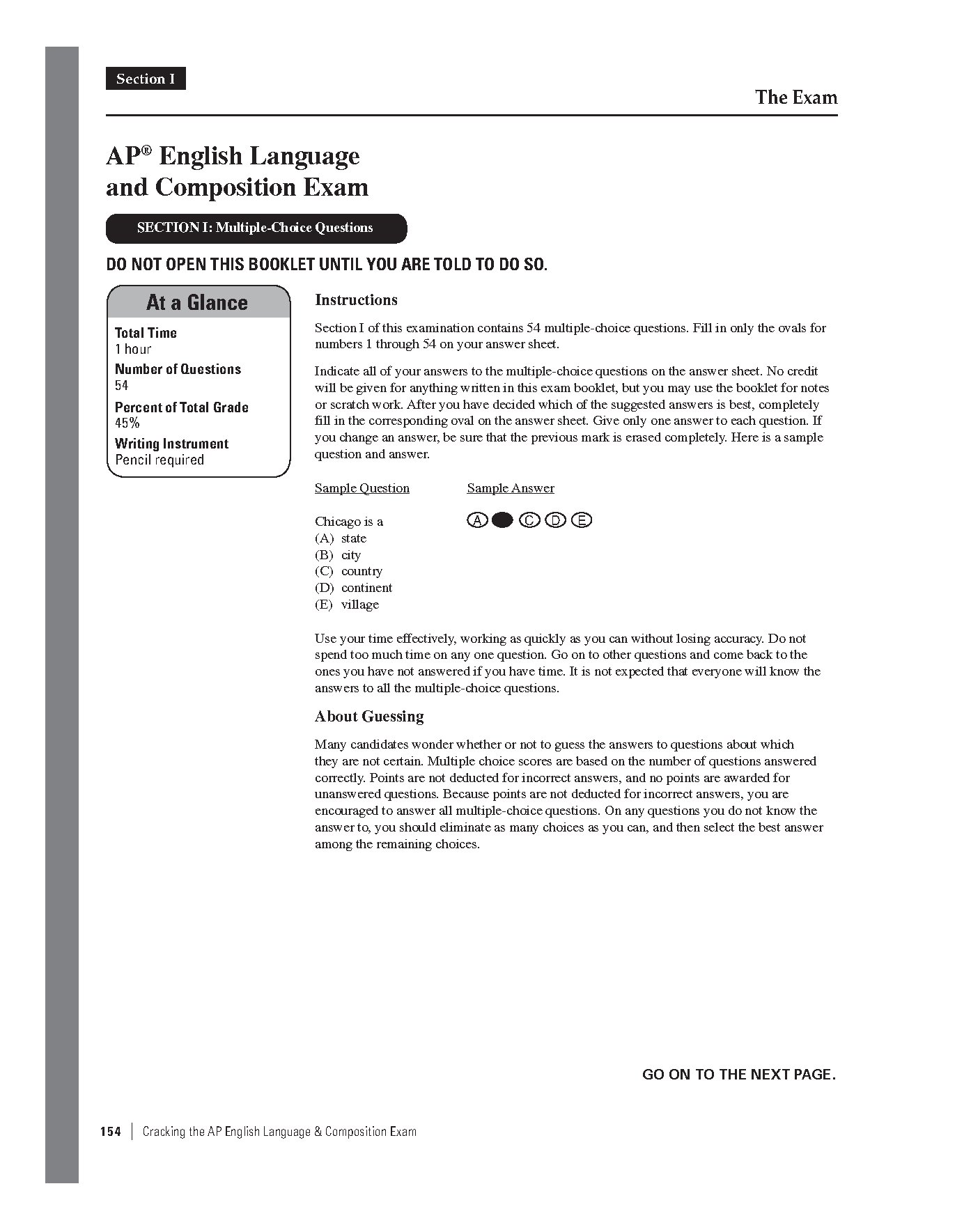 AP English Language and Composition Exam Practice Test