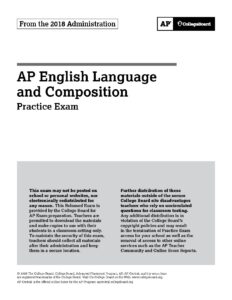 AP English Language and Composition Practice Exam 2018