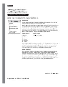 AP English Literature and Composition Exam Overview