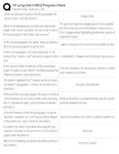 AP Lang Unit 6 MCQ Progress Check Answers