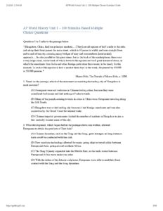 AP World History Unit 1: 100 Multiple Choice Questions Guide