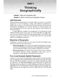 Amsco Unit 1 Thinking Geographically AP Human Geography