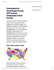 Centripetal vs. Centrifugal Forces in AP Human Geography