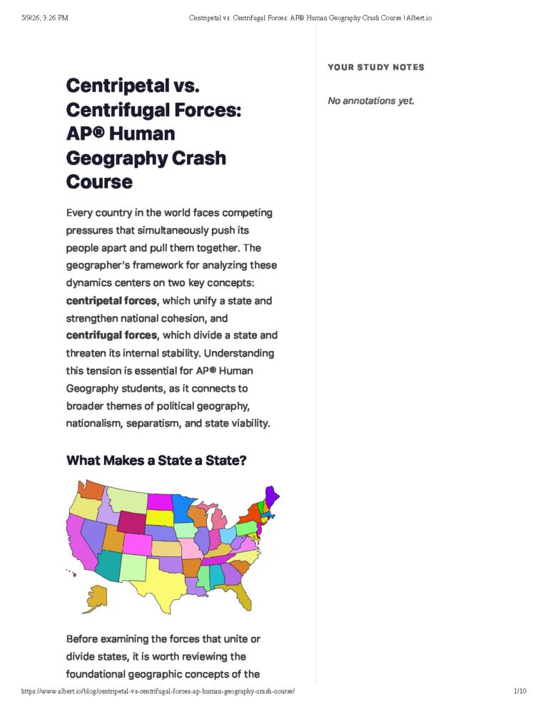Centripetal vs. Centrifugal Forces in AP Human Geography