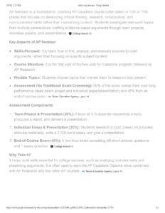 Overview of AP Seminar Course Structure and Assessment