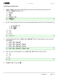 Unit 3 Progress Check MCQ AP Calculus BC