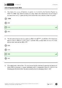 Unit 4 Progress Check MCQ AP Calculus AB